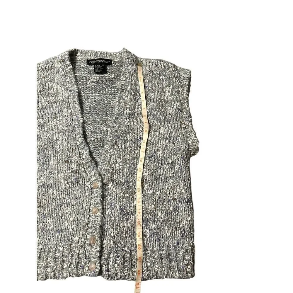 Counterparts sweater vest vintage gray multi color wool blend M